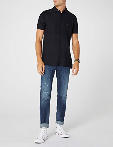 Tommy Hilfiger Core Hilfiger Regular Polo, Negro (Flag Black 060), Small para Hombre