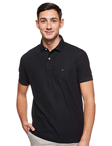 Tommy Hilfiger Core Hilfiger Regular Polo, Negro (Flag Black 060), Small para Hombre