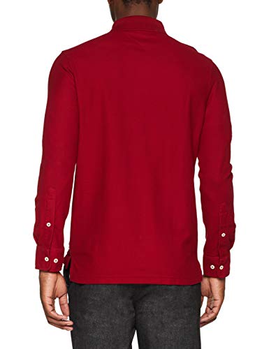 Tommy Hilfiger Hilfiger LS Slim Shirt Polo, Rojo (Rhubarb 666), Small para Hombre