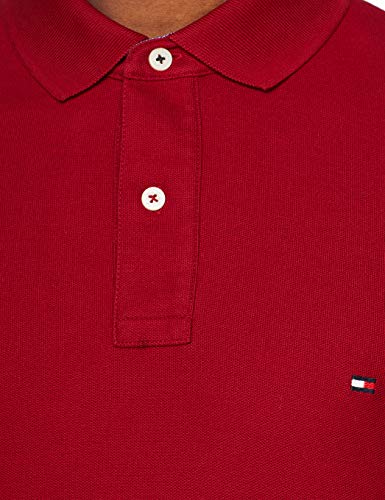 Tommy Hilfiger Hilfiger LS Slim Shirt Polo, Rojo (Rhubarb 666), Small para Hombre