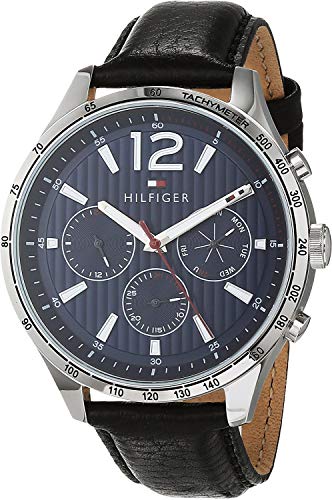 Tommy Hilfiger Reloj Multiesfera para Hombre de Cuarzo con Correa en Cuero 1791468