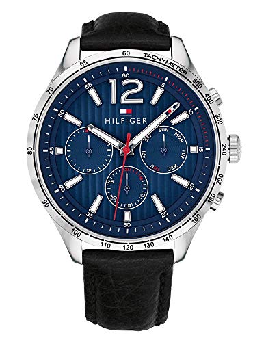 Tommy Hilfiger Reloj Multiesfera para Hombre de Cuarzo con Correa en Cuero 1791468