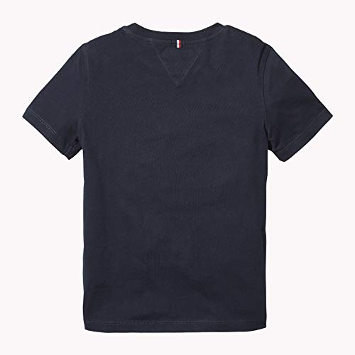 Tommy Hilfiger T Camiseta Básica de Manga Corta, Azul (Sky Captain), 98 (Talla del Fabricante: 3) para Niños