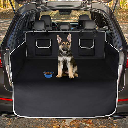 Toozey Funda para Maletero de Coche Universal, 2 Bolsillos Grandes, Impermeable & Antideslizante, 185 x 105 cm Funda para Perros para Todos los Autos, Cuenco Plegable y E-Book Bono