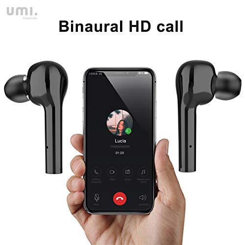 Umi by Amazon Auriculares inalámbricos Bluetooth 5.0 con Hybrid Drivers Quad Umibuds Altavoces de grafeno duales dinámicos Auriculares Bluetooth inalambricos estéreo IPX7 Resistentes al Agua (Negro)