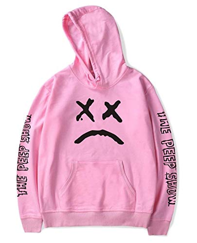 Unisex Sudadera con Capucha 2018 Lil Peep Rapper Harajuku Hip Hop Spring Sudadera con Capucha Hombres Mujeres Estampado Ropa EMO Rap Cool Street Hoodie Sweatshirt Rosa X-Small