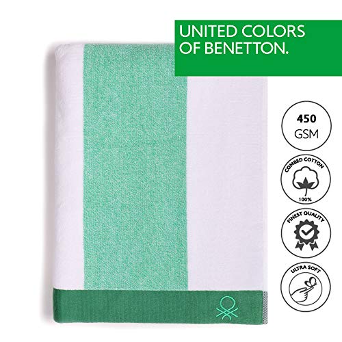 UNITED COLORS OF BENETTON. Toalla de Playa 90x160cm 450gsm Terry 100% algodón Verde Casa Benetton, 90x160