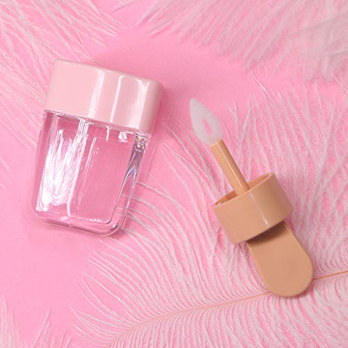 VAILANG 3.2x6.8cm Forma de Helado Dulce Mini Tubo de Brillo de Labios Contenedor de bálsamo Labial vacío con Tapa Rosa Inserciones de Goma Lápiz Labial Dispensador de Muestra Botella