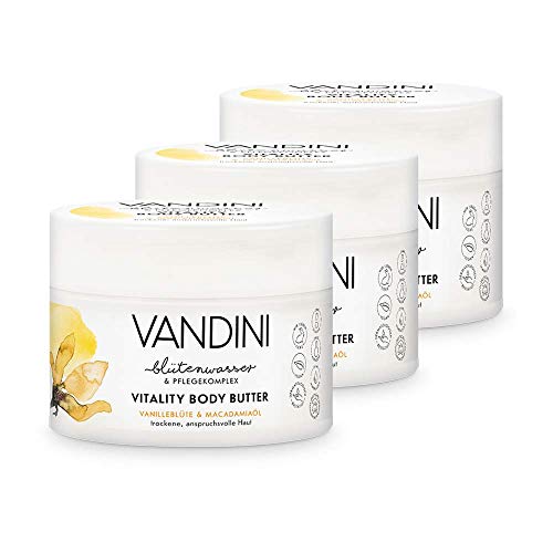 VANDINI VITALITY Mantequilla Corporal Flor de Vainilla y Aceite de Macadamia 3 x 200 ml