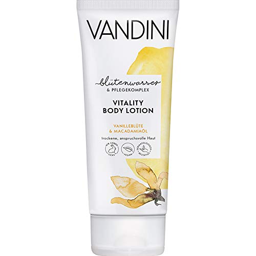 VANDINI VITALITY - Set de regalo de flor de vainilla y aceite de macadamia, contenido: gel de ducha 200 ml, loción corporal 200 ml