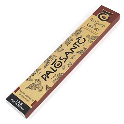 Varillas de Incienso Natural Palo Santo y Canela – Varillas de Incienso perfumadas – Incienso chamánico para Recetas y Ceremonias sagradas – Activa la energía Positiva – 6 Stick