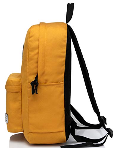 VASCHY Mochilas Escolares,Mochila Mujer Resistente Al Agu Casual Vintage Mochila Juvenil Livianas 20 Litros para Universidad Trabajo Viaje Amarillo