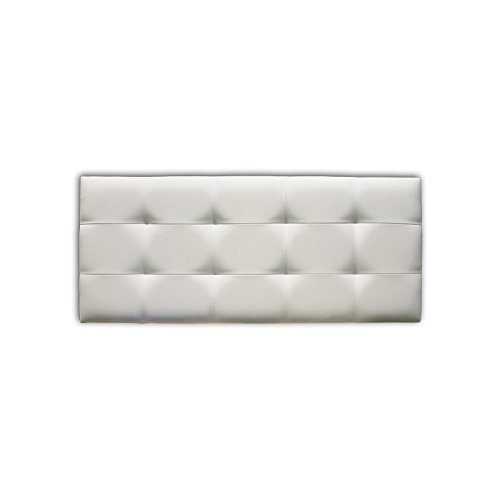 Ventadecolchones - Cabecero de Cama Tapizado Acolchado de Dormitorio en Polipiel con capitoné Modelo Tablet Blanco y Medidas 106 x 70 cm para Camas de 90 ó 105