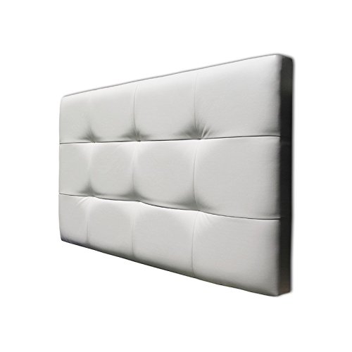 Ventadecolchones - Cabecero de Cama Tapizado Acolchado de Dormitorio en Polipiel con capitoné Modelo Tablet Blanco y Medidas 106 x 70 cm para Camas de 90 ó 105