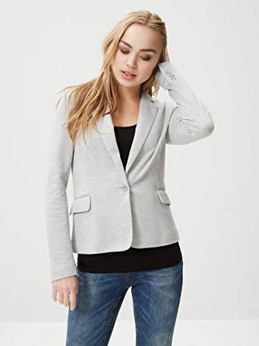 VERO MODA VMJULIA LS BLAZER DNM NOOS, Chaqueta de traje Mujer, Gris (Light Grey Melange), 34