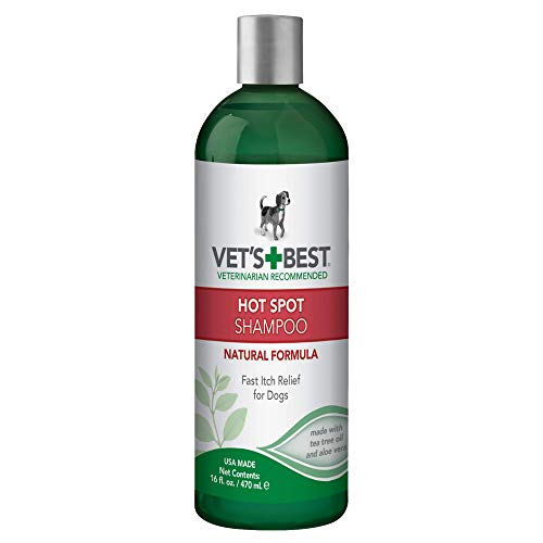 Vet's Best Champú para el Alivio de la Picazón del Perro | Alivia la piel seca del perro, la erupción, rasguño, lamer, la piel con picazón y puntos calientes. Sin picaduras y sin alcohol, 470ml