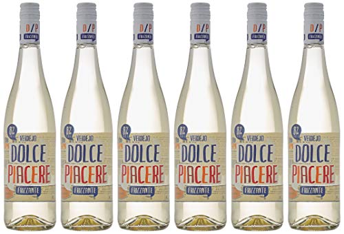 Vino Blanco Dolce Piacere Frizzante, Pack de 6 Botellas de 750 ml (Total: 4.5 L) Bodega Cuatro Rayas