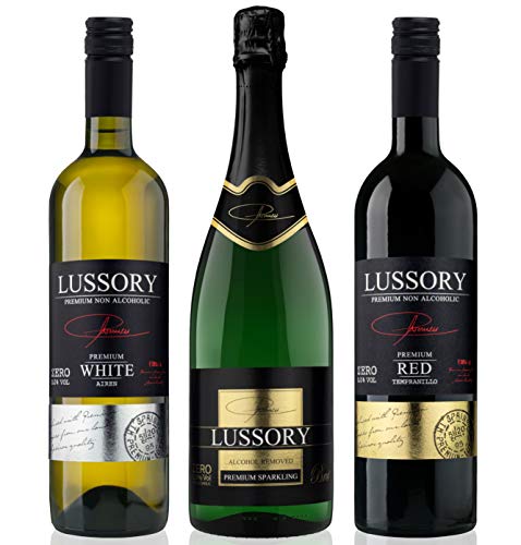 Vino desalcoholizado - LUSSORY - Blanco+Tinto+Espumoso (Lote de 3botellas x0,75) SIN ALCOHOL