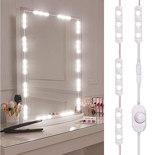 Viugreum Luces LED de Espejo,Luces de camerino,DIY Lámpara para Espejo de maquillaje, Luces Modulos Para espejo,armario,estantería,tocador,60 Bombillas LED