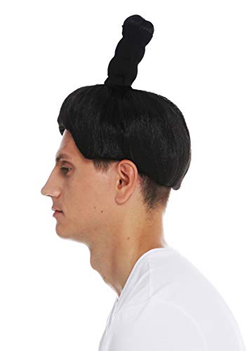 WIG ME UP- 68619-P103 Peluca Halloween Carnaval Hombres Mujeres samurái Chino japonés espadachín