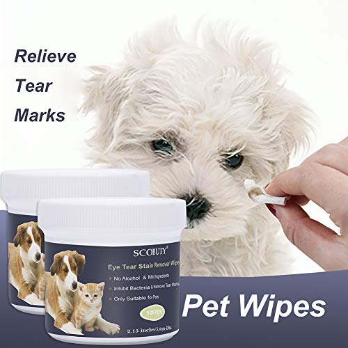 Wipes, Toallitas húmedas, Toallitas para Perros y Gatos, Pet Eye Wet Wipes Cat Tear Stain Remover , Toallitas Limpiadoras para los Ojos de Perros y Gatos, Frescos desodorizantes e hipoalergénicos