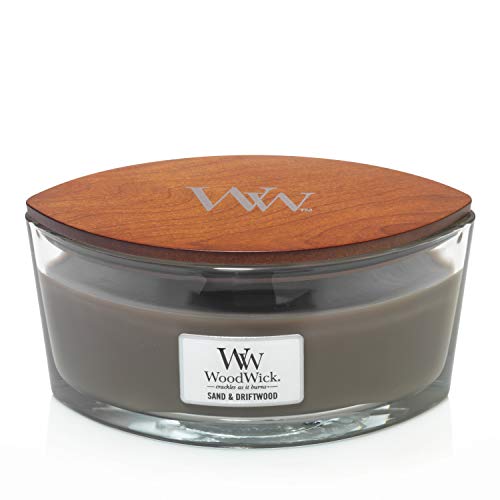 WoodWick vela aromática en forma de elipse, arena y madera traída hasta la orilla por el mar