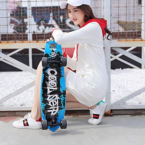 WRISCG Cruiser Boards Carver Skateboard Arce Tabla Completa 78×24cm, Tablero de Arce de 7 Capas, Rodamientos de Bolas ABEC Alta velicidad, para Adolescentes Principiantes Niñas Niños Adultos,B