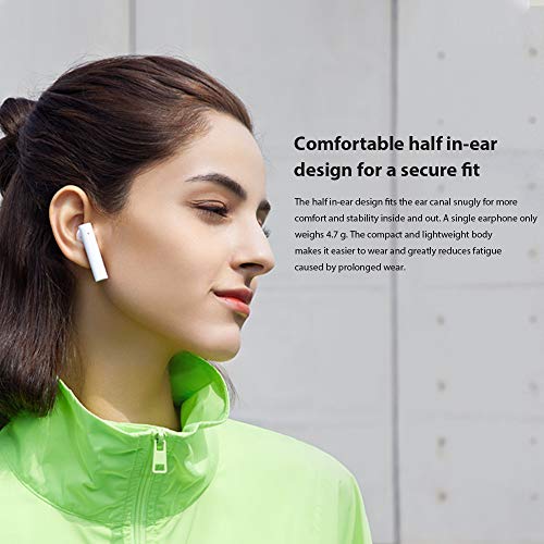 Xiaomi Mi True Wireless Earphones 2 Basic Auriculares Inalámbricos Bluetooth, Control Tactil Auricular, Bluetooth 5.0, Estéreo, Micrófono Dual Reducción de Ruido de Llamada, Blanco