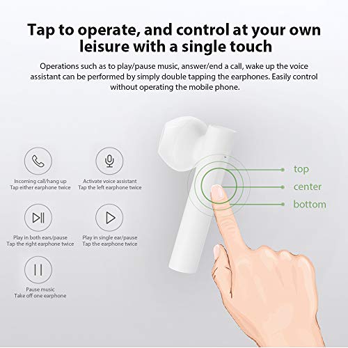 Xiaomi Mi True Wireless Earphones 2 Basic Auriculares Inalámbricos Bluetooth, Control Tactil Auricular, Bluetooth 5.0, Estéreo, Micrófono Dual Reducción de Ruido de Llamada, Blanco