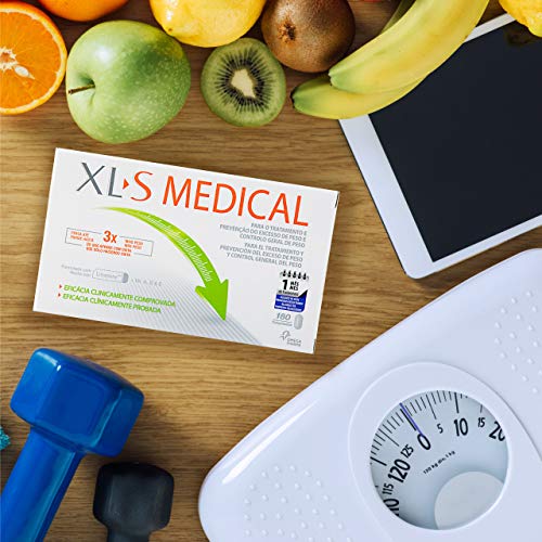 XL-S Medical Captagrasas para Perder Peso, Capta 28% de la Grasa Ingerida (1), Comprimidos para Adelgazar, 1 Mes de Tratamiento, 180 comprimidos