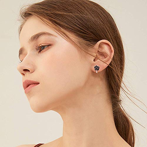 YADOCA 8 Pares Pendientes Clip Mujer Pendientes Flor Rose Cz Pendientes Perla Pendientes Sin Agujero No Perforado Set Clip Pendientes para Mujeres Niñas