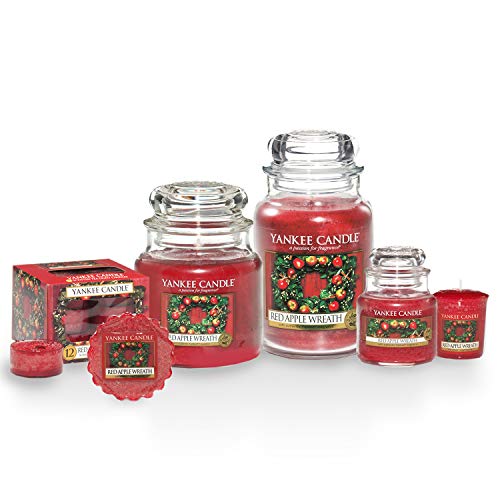 Yankee Candle Vela en un Vaso Doze, Una Corona de Manzanas Rojas, Rojo, Frasco Grande