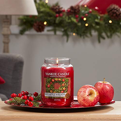 Yankee Candle Vela en un Vaso Doze, Una Corona de Manzanas Rojas, Rojo, Frasco Grande