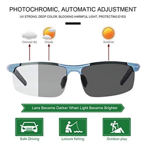 YIMI Gafas de Sol Hombre Deportivas Polarizadas Fotocromaticas Para Hombre y Mujer Conducción Ciclismo Moto Pesca Esqui Golf Running Deporte Al Aire Libre Rectangulares Protección 100% UVA UVB