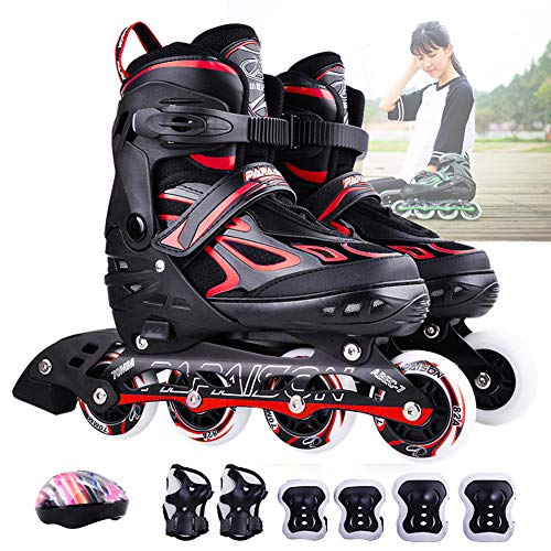 YXYLD Patines En LíNea para Adultos con Ajuste De Flash Completo, con Rodilleras De 6 Piezas para NiñOs, Patines con Ruedas para Mujeres Y Hombres, para Regalo para Principiantes