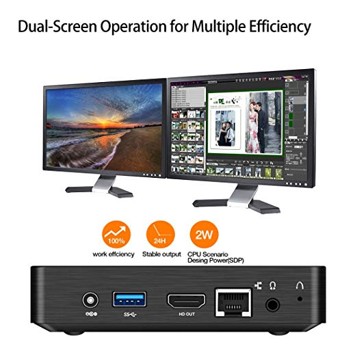 Z83-F actualizado Mini PC 4GB/64GB, Intel Atom X5-Z8350 Windows 10 Pro preinstalado, Puertos HDMI Y VGA,1000 Mbps/LAN, WiFi de Banda Dual 2.4G / 5.8G, Gráfico Intel HD 4K, Montaje portátil