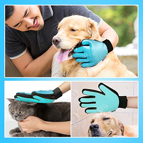 Zellar Guante Cepillo para Eliminar Pelo, 2 En 1 Guante para Mascotas para Perro + Gato +Conejo, para Peinar Y Eliminar Pelo, Cabello Largo Y Corto, Buen Cepillo, Herramienta De Masaje (1 Par)