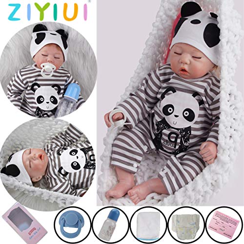 ZIYIUI 20 pulgadas 50cm Muñecas Reborn Bebé Niño Vinilo Silicona Suave Realista Hecho a Mano Niño Recién Nacido Niño Dormido Juguetes Magnéticos Baratos Regalos de Navidad Reborn Dolls