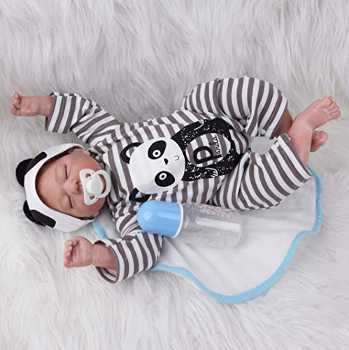 ZIYIUI 20 pulgadas 50cm Muñecas Reborn Bebé Niño Vinilo Silicona Suave Realista Hecho a Mano Niño Recién Nacido Niño Dormido Juguetes Magnéticos Baratos Regalos de Navidad Reborn Dolls