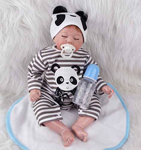 ZIYIUI 20 pulgadas 50cm Muñecas Reborn Bebé Niño Vinilo Silicona Suave Realista Hecho a Mano Niño Recién Nacido Niño Dormido Juguetes Magnéticos Baratos Regalos de Navidad Reborn Dolls