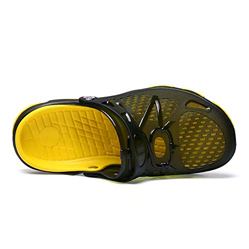 Zuecos Hombre Playa Piscina Sanitarios Enfermera Goma Verano Zapatillas de Trabajo Sandalias Negro Azul Amarillo 40-45 Amarillo 44