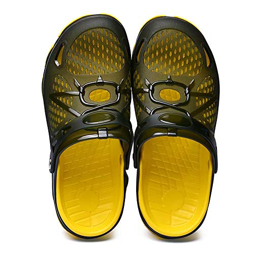 Zuecos Hombre Playa Piscina Sanitarios Enfermera Goma Verano Zapatillas de Trabajo Sandalias Negro Azul Amarillo 40-45 Amarillo 44