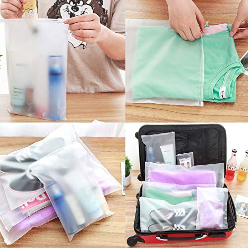 16Pcs Organizadores de Embalaje de Viaje, Bolsas de Almacenamiento de Viaje para ropa Multifuncional Impermeable Transparente Bolsa de Cosméticos Ropa Interior Zapatos Embalaje Conjunto de Bolsa