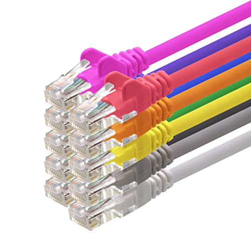 1aTTack - Juego de Cables de Red con Conectores RJ45 (Cat 5, 10 Unidades)