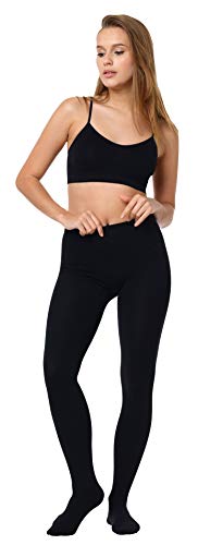 2 pack Medias térmicas para mujeres mullido franela caliente, negro,44/46 (L/XL)