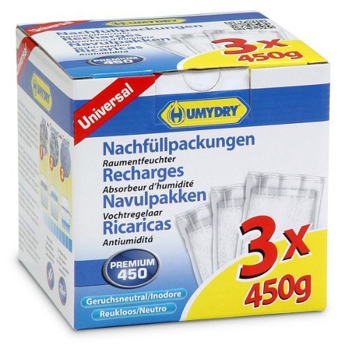 3 Recambios Antihumedad en Bolsa de 450g para Deshumidificador