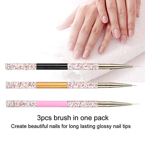 3pcs Nail Art Dotting Pen, Head Wax para Nail Art, Nail Picker para acrílico Mango de cristal Gema Recoger aplicador de uñas Rhinestone Dotter Tool, autoadhesivo Nail Art Tool