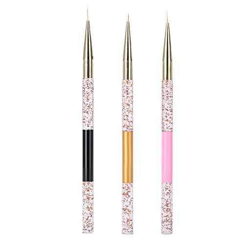 3pcs Nail Art Dotting Pen, Head Wax para Nail Art, Nail Picker para acrílico Mango de cristal Gema Recoger aplicador de uñas Rhinestone Dotter Tool, autoadhesivo Nail Art Tool