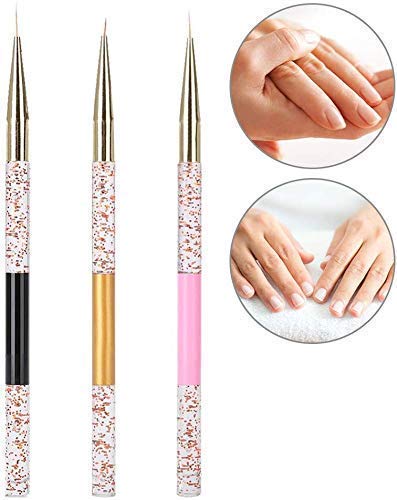 3pcs Nail Art Dotting Pen, Head Wax para Nail Art, Nail Picker para acrílico Mango de cristal Gema Recoger aplicador de uñas Rhinestone Dotter Tool, autoadhesivo Nail Art Tool