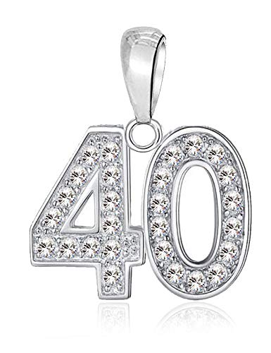 40 feliz cumpleaños Charm abalorios para mujer pandora charm pulsera - Plata de ley 925 dijes con circonita blanco - 40 º